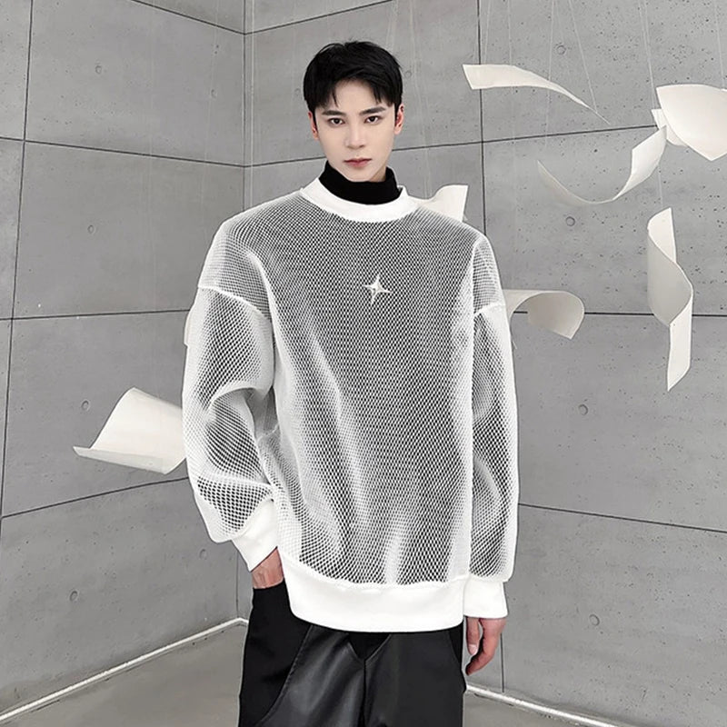 Mesh Long Sleeve Sweatshirt