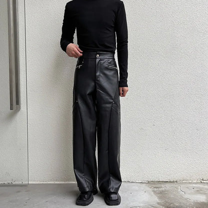 PU Leather Wide Leg Pants