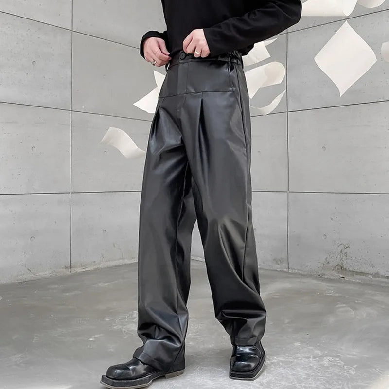 PU Leather Baggy Pants