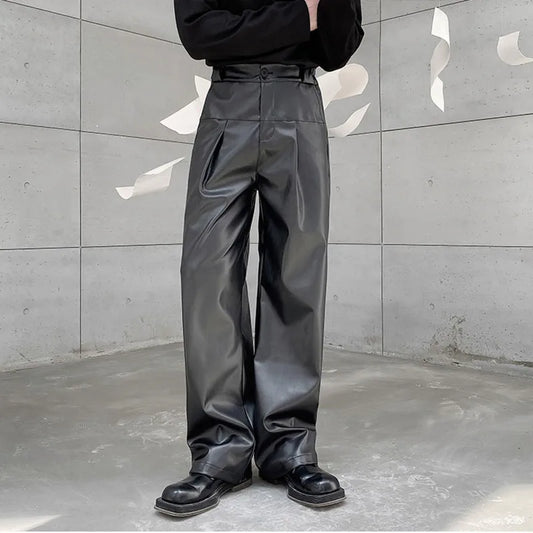 PU Leather Baggy Pants