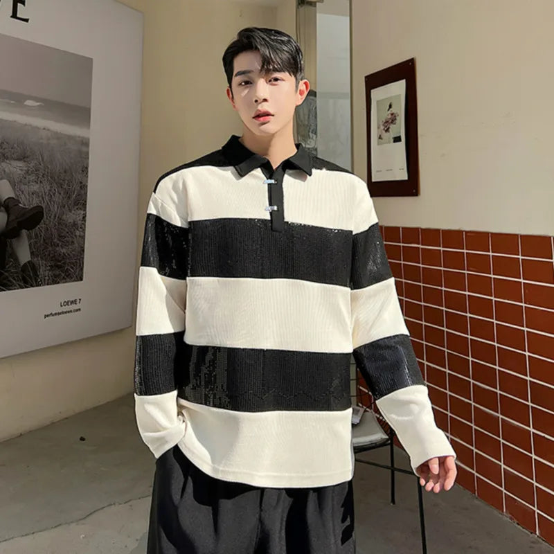 Contrast Color Long Sleeve Tee