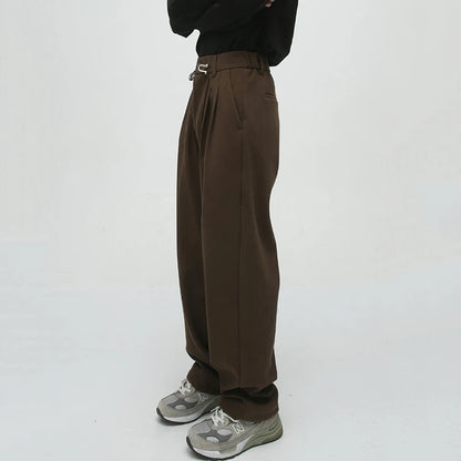 Retro Drawstring Straight Pants