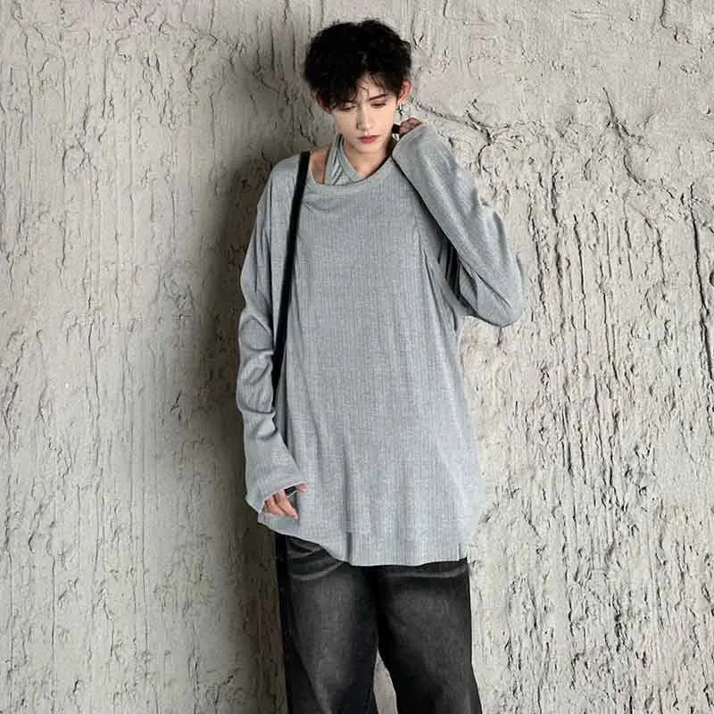 Fake Two-Piece Spliced Pullover