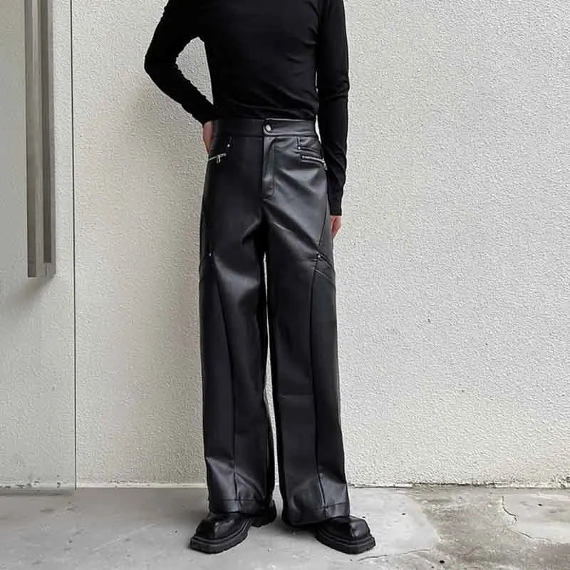 PU Leather Wide Leg Pants