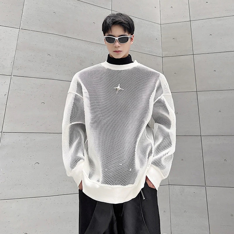 Mesh Long Sleeve Sweatshirt