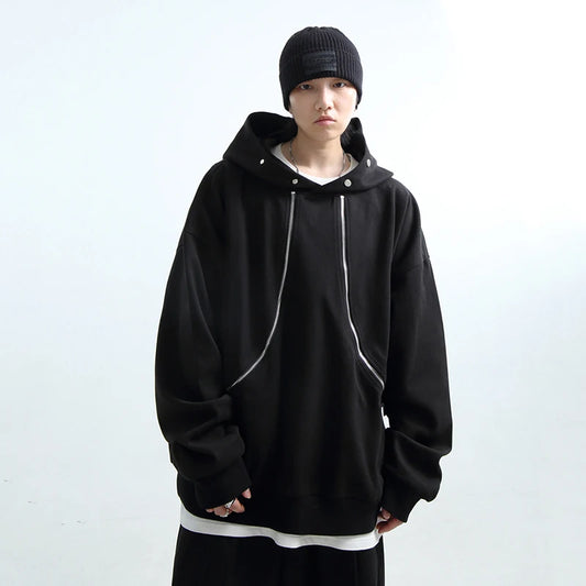 Multi-Pocket Wool Hoodie