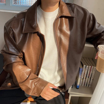 Oversized PU Leather Jacket