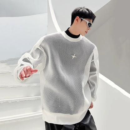 Mesh Long Sleeve Sweatshirt